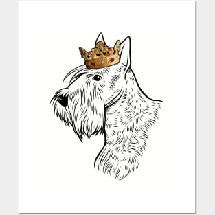 Scottish Terrier Dog King Queen Wearing Crown Posters and Art